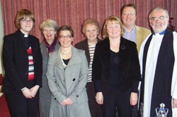 Pictured (from the left) are the Rev Jennifer Bell (Belfast City Hospital Chaplain); Mrs Eileen McKeag (Trainer); Miss Pamela Barr (Commissioned Lay Hospital Visitor); Miss Mavis Gibbons (Chair of the Commissioned Ministers Sub Group); Mrs Glynis Boyland (Commissioned Lay Hospital Visitor); Mr Peter Hamill (Connor Training Co-ordinator); and Archdeacon Barry Dodds.